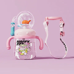 Children's Whale Cartoon Diving Fountain Water Bottle - Tritan Leakproof Sippy Cup (Various Sizes & Colors)
